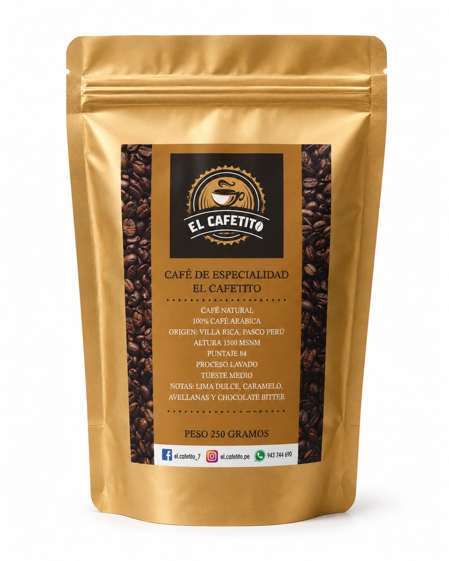 Bolsa de café El Cafetito, proceso Natural, 250 g