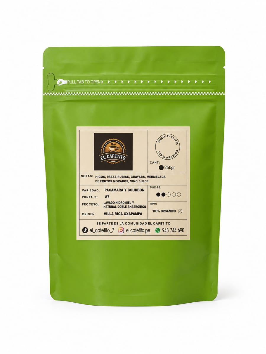 Bolsa de café El Cafetito, Edición Pacamara, 250 g