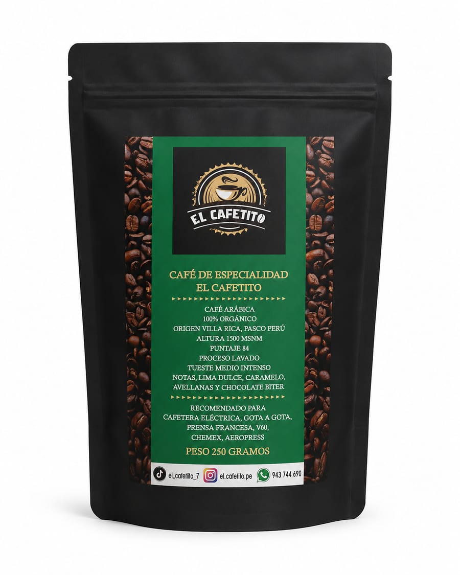 Bolsa de café El Cafetito, proceso Lavado, 250 g